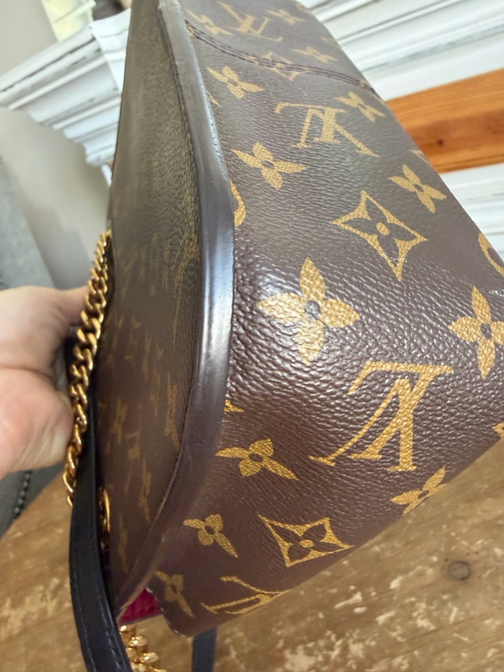Louis Vuitton Monogram Passy with Brand New LV emblem Crossbody with Gold Chain - Picture 8 of 16